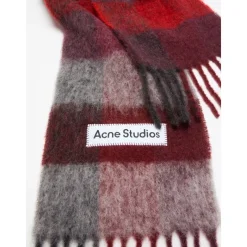 Acne Studios Rood/Zwart Vally Sjaal-Heren Sjaals