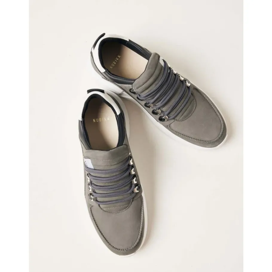 Nubikk Roque Roman Dark Grey Combi Sneakers-Heren Sneakers
