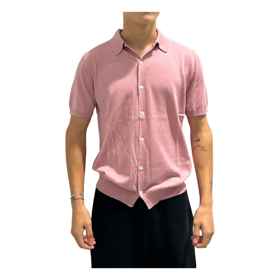 RAYNE 1896 Rose à bouton col polo-Heren Overhemden