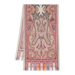 Etro Roze Cashmere Zijde Sjaal-Heren Sjaals