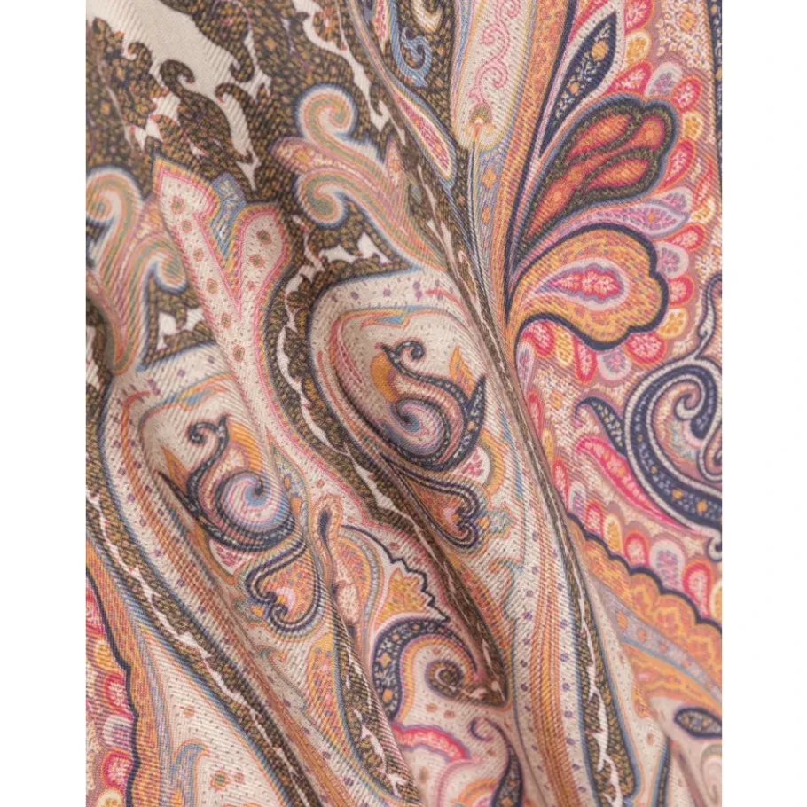 Etro Roze Cashmere Zijde Sjaal-Heren Sjaals