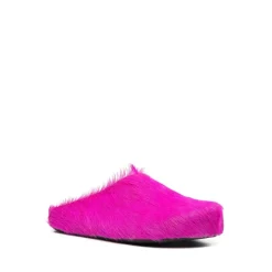 Marni platte schoenen met Fur Fussbett Sabot-Heren Pantoffels