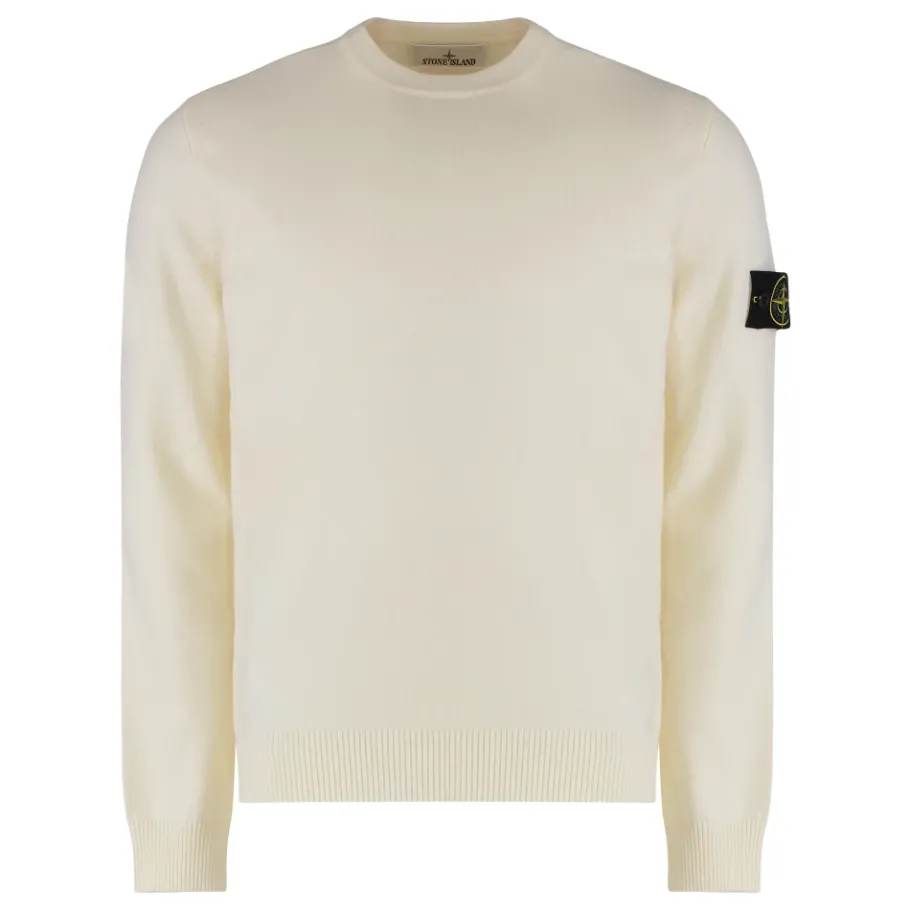Stone Island Rundgebreide trui met omgekeerde steekdetails-Heren Truien & Vesten