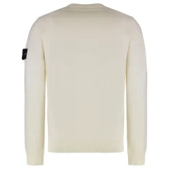 Stone Island Rundgebreide trui met omgekeerde steekdetails-Heren Truien & Vesten