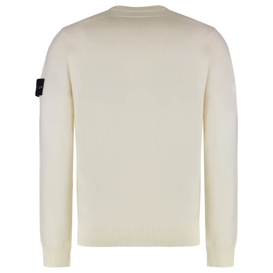 Stone Island Rundgebreide trui met omgekeerde steekdetails-Heren Truien & Vesten
