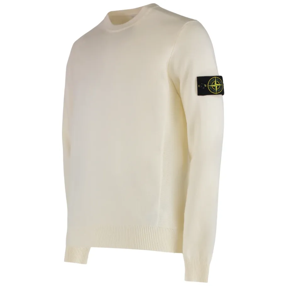 Stone Island Rundgebreide trui met omgekeerde steekdetails-Heren Truien & Vesten