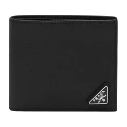 Prada Saffiano Leren Bi-fold Portemonnee-Heren Portefeuilles
