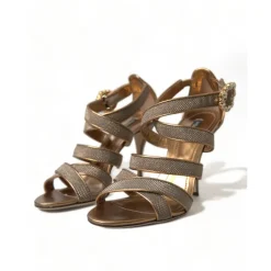 Dolce & Gabbana Sandalen met stilettohak en kristallen bandjes-Heren Sandalen