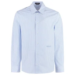 Versace Seashell Baroque Polka Dot Katoen Poplin Overhemd-Heren Overhemden