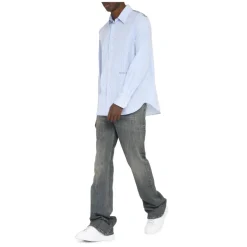 Versace Seashell Baroque Polka Dot Katoen Poplin Overhemd-Heren Overhemden