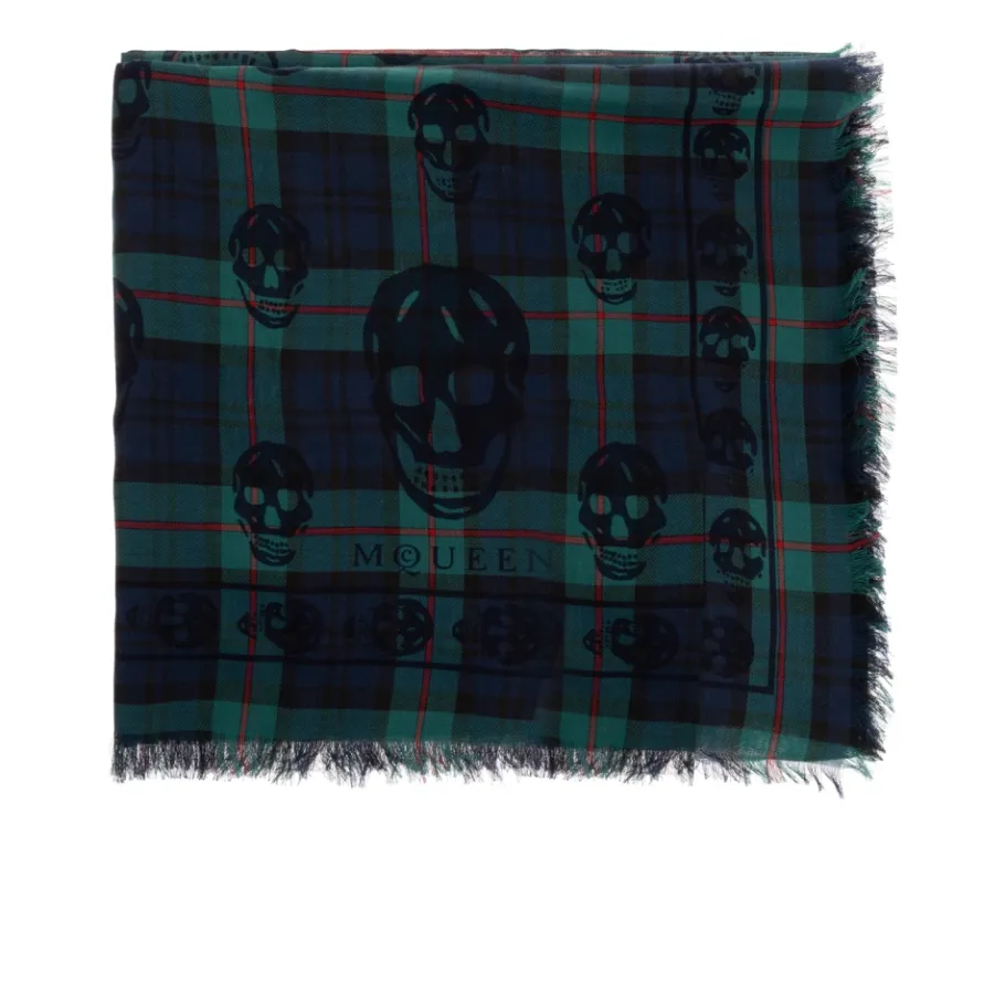 Alexander McQueen Sjaal met een opvallend schedel motief-Heren Sjaals