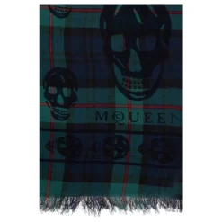 Alexander McQueen Sjaal met een opvallend schedel motief-Heren Sjaals