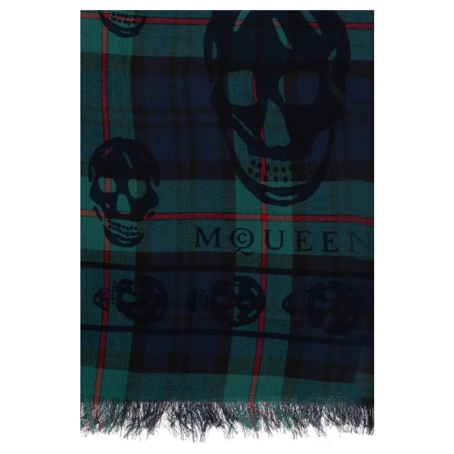 Alexander McQueen Sjaal met een opvallend schedel motief-Heren Sjaals