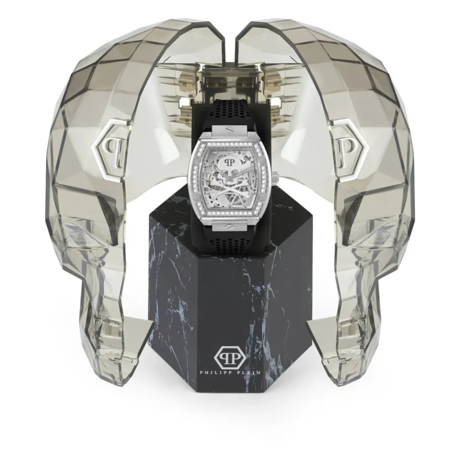 Philipp Plein Skeleton Crystal Horloge-Heren Horloges