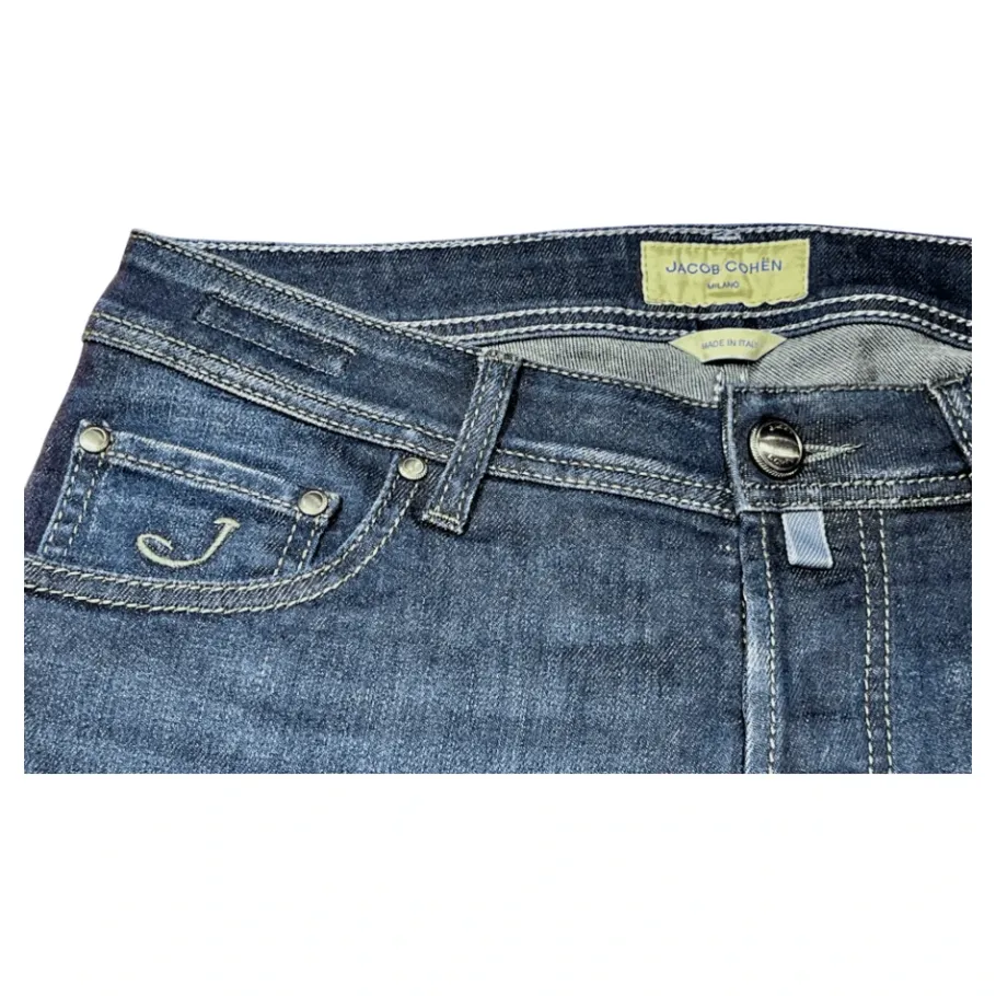 Jacob Cohën Slim Carbon Label Donker Gewassen Jeans-Heren Jeans