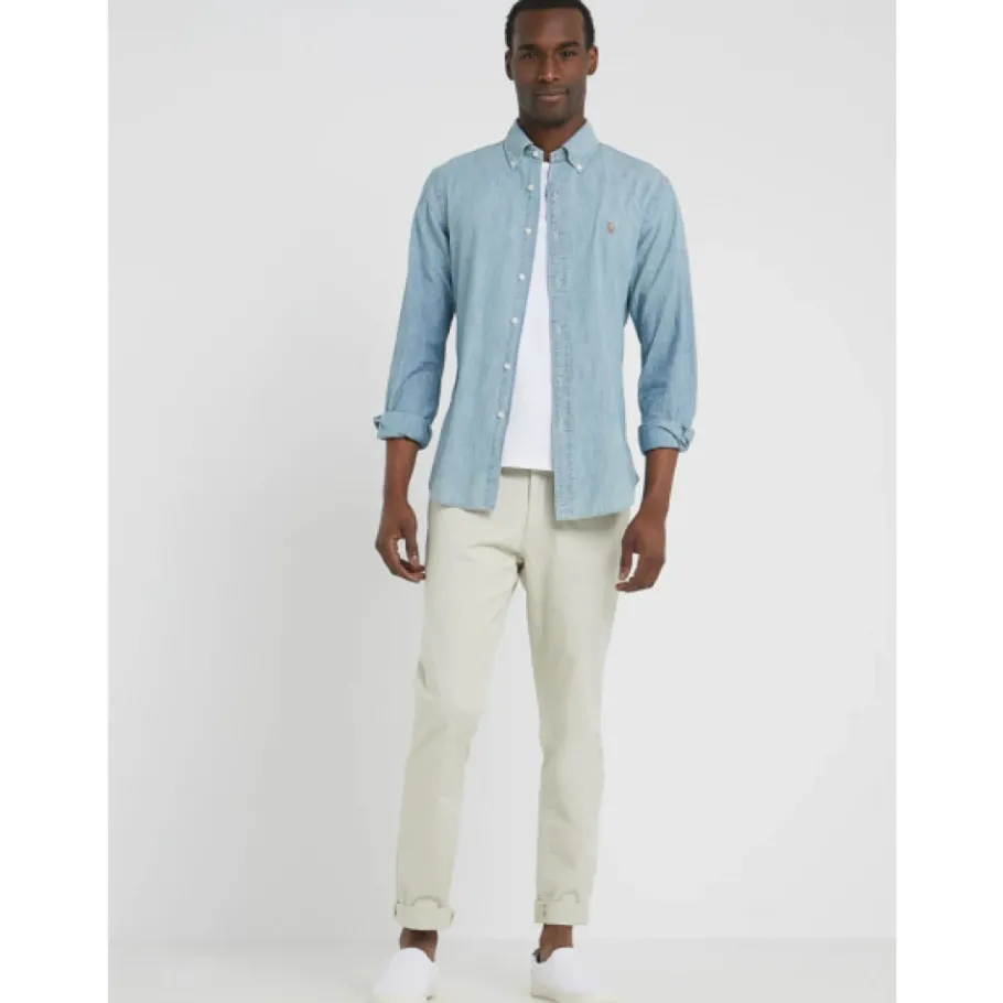 Polo Ralph Lauren Slim Fit Chambray Overhemd-Heren Overhemden