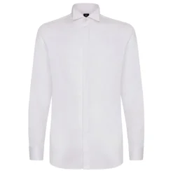 Boggi Milano Slim Fit Katoen Satijnen Overhemd-Heren Overhemden