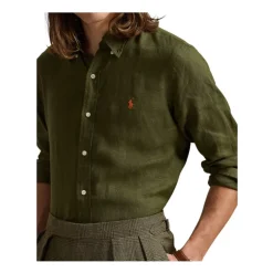 Ralph Lauren Slim Fit Linnen Overhemd-Heren Overhemden