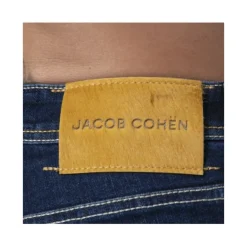 Jacob Cohën Slim Fit Navy Jeans met Gele Plooi - Nick Model-Heren Jeans