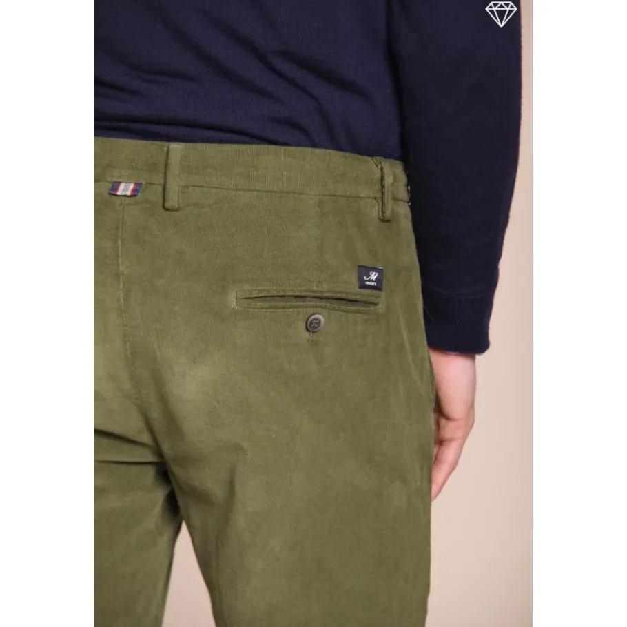 Mason's Slim Fit Olijf Corduroy Chino Broek-Heren Broeken