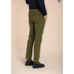 Mason's Slim Fit Olijf Corduroy Chino Broek-Heren Broeken