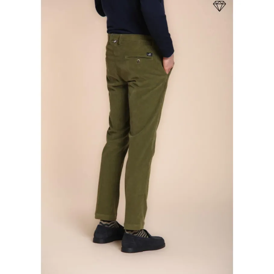 Mason's Slim Fit Olijf Corduroy Chino Broek-Heren Broeken