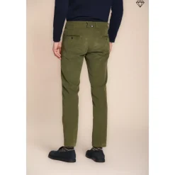 Mason's Slim Fit Olijf Corduroy Chino Broek-Heren Broeken
