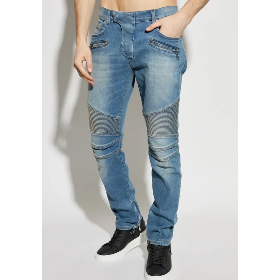 Balmain Slim-fit biker jeans-Heren Jeans