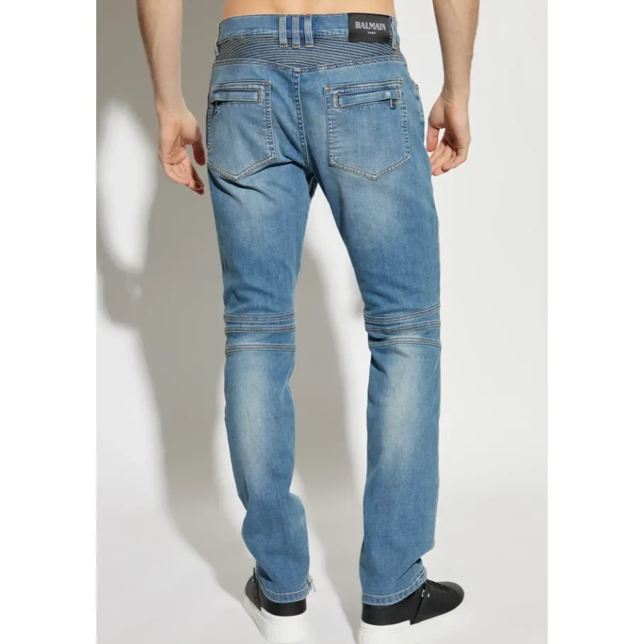 Balmain Slim-fit biker jeans-Heren Jeans