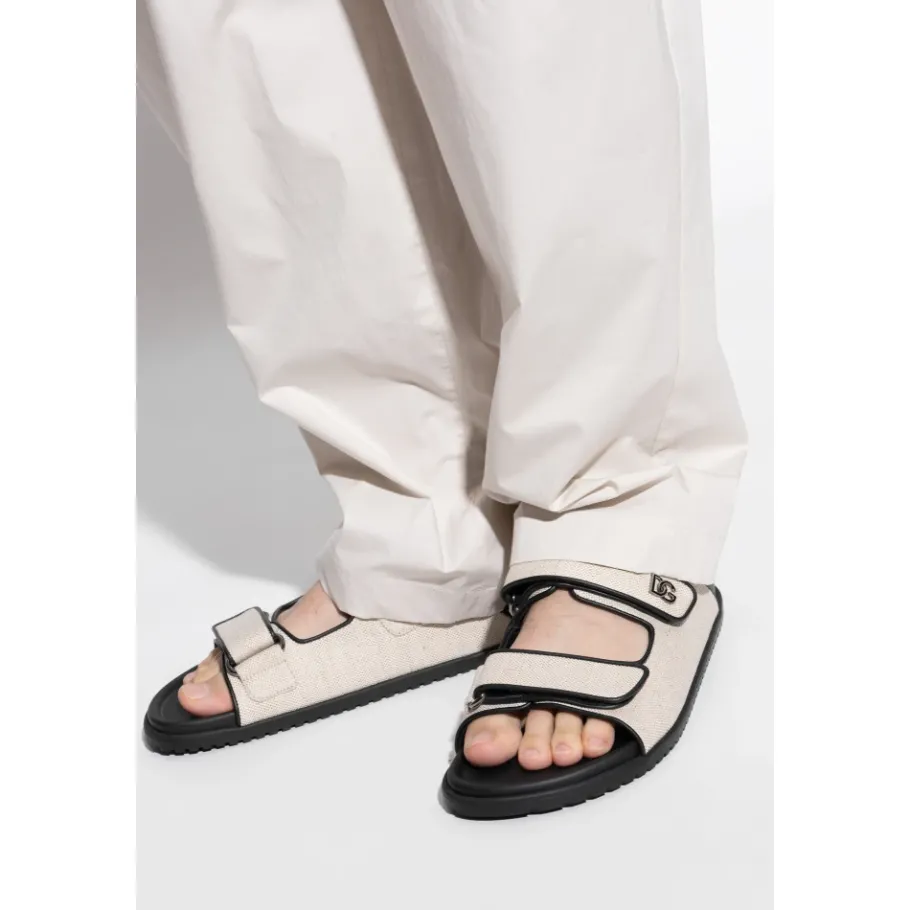 Dolce & Gabbana Slippers met een logo-vormige applicatie-Heren Slippers