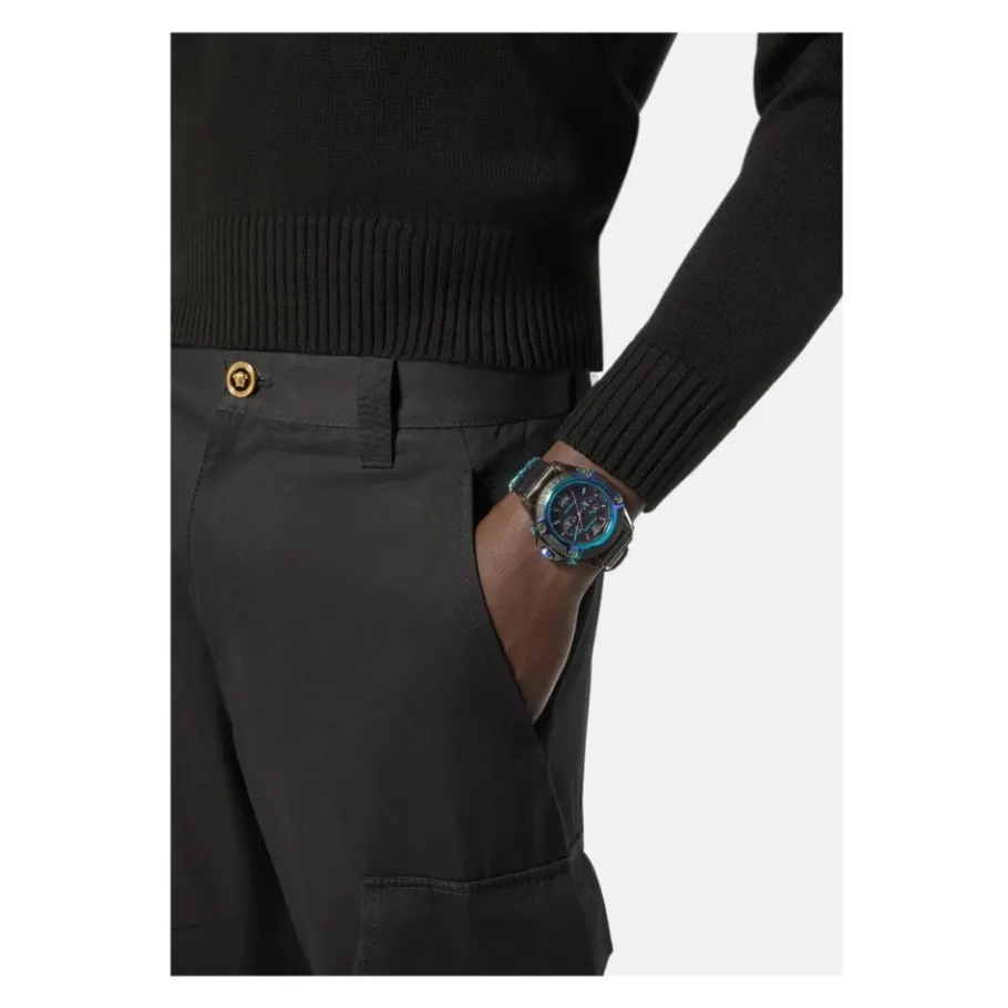 Versace Sport Chrono Active Horloge Bruin/Zwart-Heren Horloges