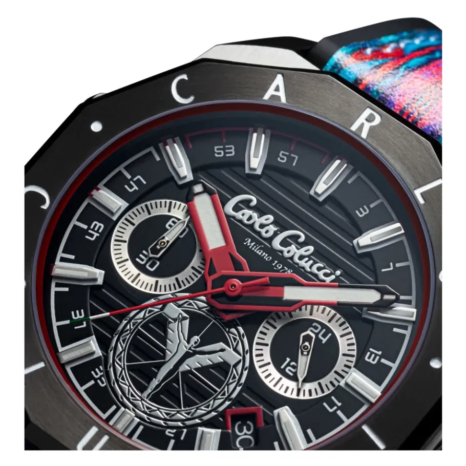 Carlo Colucci Sportief roestvrijstalen horloge met siliconen band-Heren Horloges