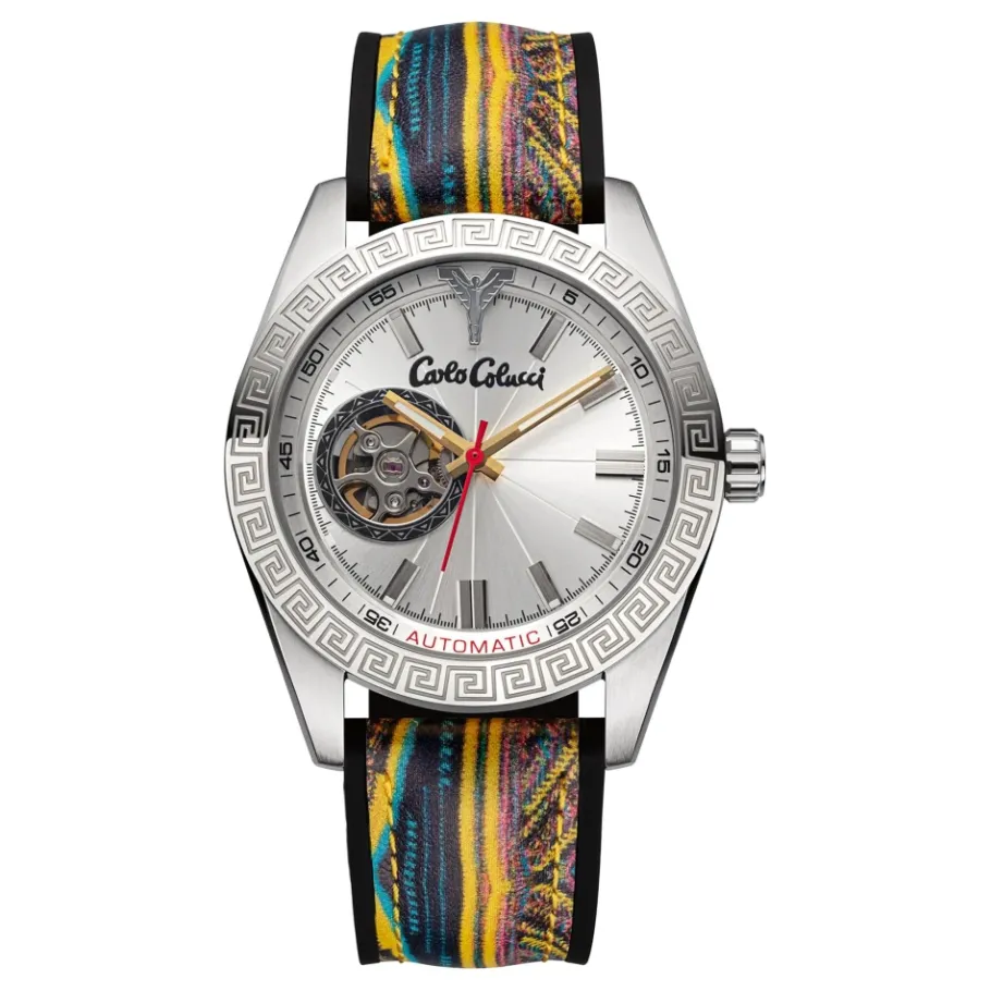 Carlo Colucci Sportief roestvrijstalen horloge met siliconen band-Heren Horloges