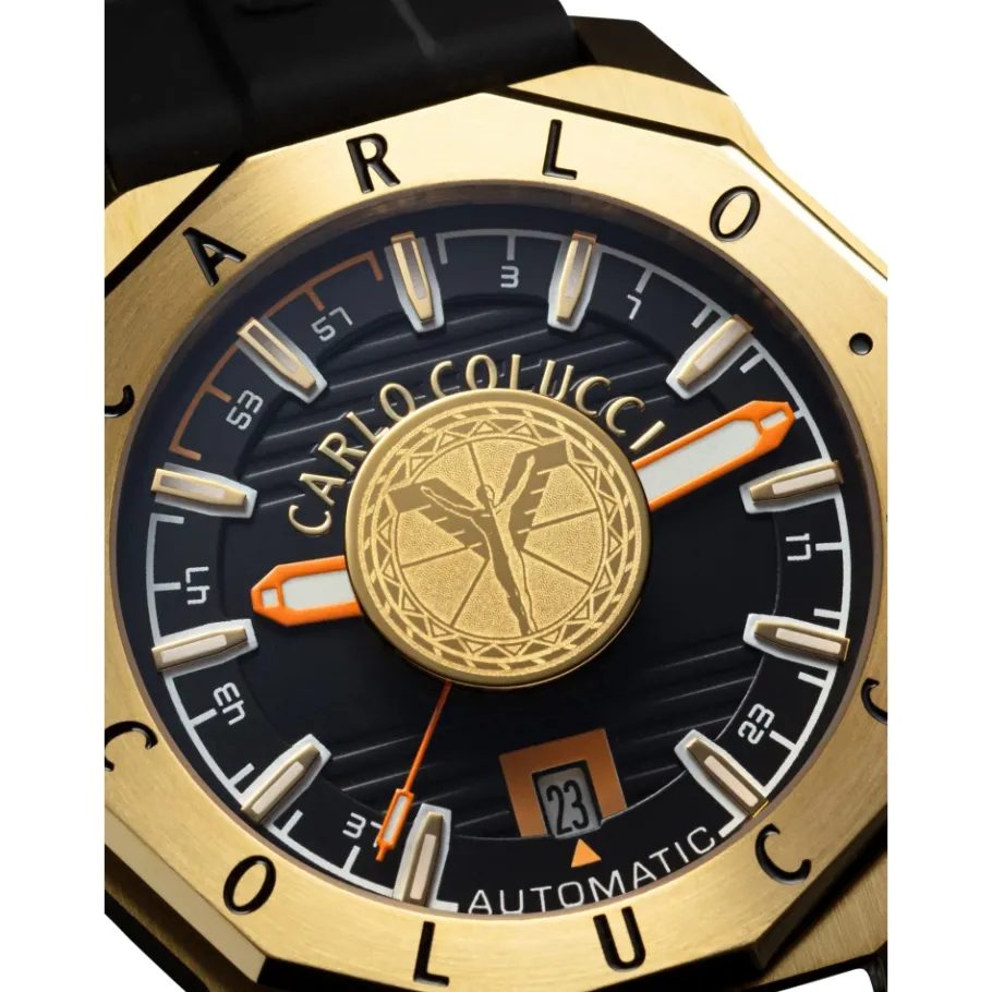 Carlo Colucci Sportief roestvrijstalen horloge met siliconen band-Heren Horloges