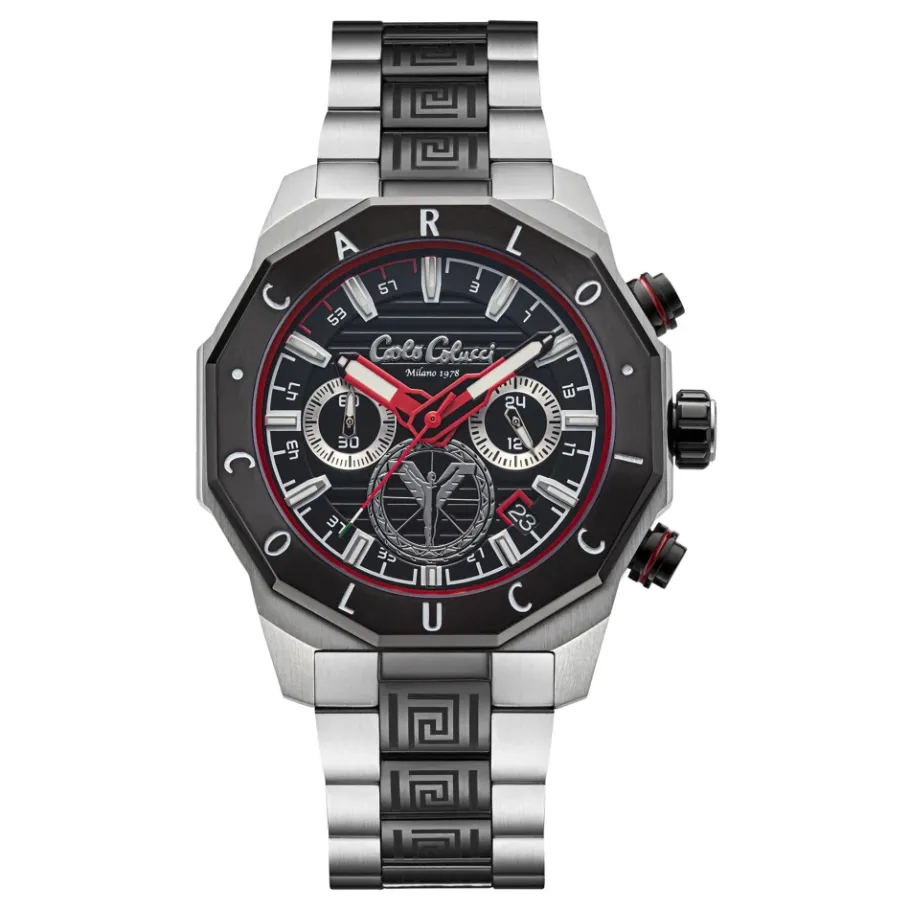 Carlo Colucci Sportief Roestvrijstalen Horloge met Chronograaf-Heren Horloges