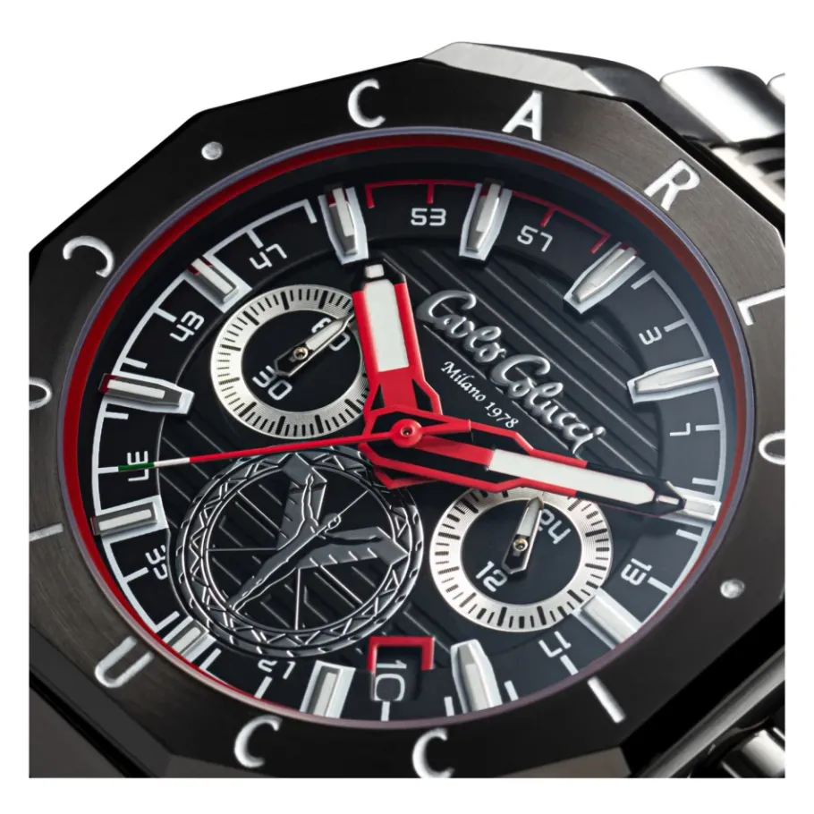 Carlo Colucci Sportief Roestvrijstalen Horloge met Chronograaf-Heren Horloges