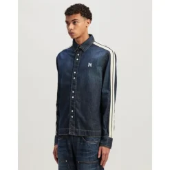 Palm Angels Stijlvol Denim Overshirt-Heren Overhemden