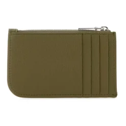 Alexander McQueen Stijlvolle Army Green Leren Kaarthouder-Heren Portefeuilles