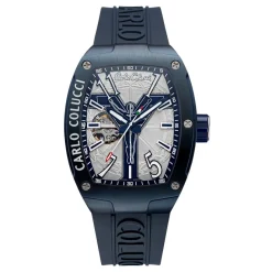 Carlo Colucci Stijlvolle roestvrijstalen siliconen horloge-Heren Horloges