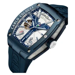 Carlo Colucci Stijlvolle roestvrijstalen siliconen horloge-Heren Horloges