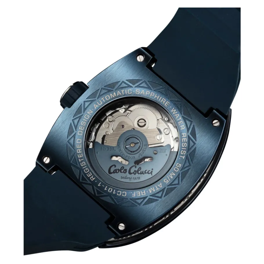 Carlo Colucci Stijlvolle roestvrijstalen siliconen horloge-Heren Horloges