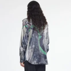 FLÂNEUR Street Image Viscose Shirt met Capuchon-Heren Overhemden