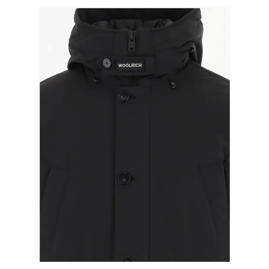 Woolrich Stretch Nylon Hooded Parka Jas-Heren Jassen