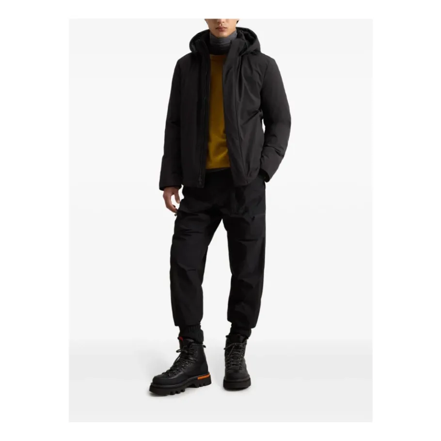 Woolrich Stretch Nylon Jas met Padding en Afneembare Capuchon-Heren Jassen