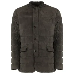 Moorer Suède donsjack met zakken-Heren Jassen