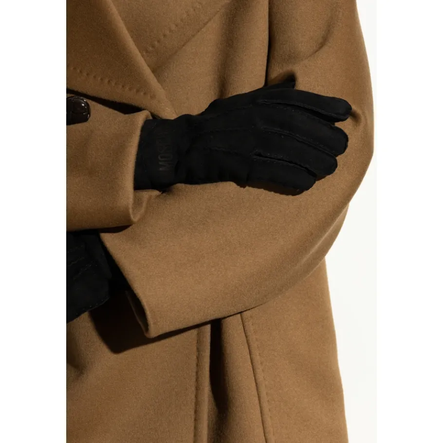 Moschino Suède handschoenen met geborduurd logo-Heren Handschoenen