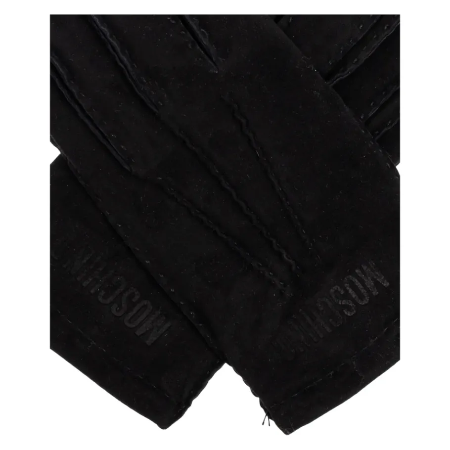 Moschino Suède handschoenen met geborduurd logo-Heren Handschoenen