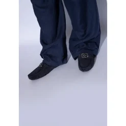 Dolce & Gabbana Suède instappers met logo-Heren Instappers & Slip Ons