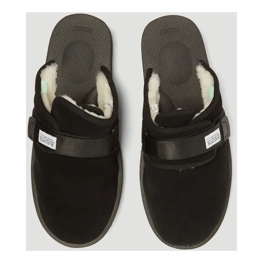 Suicoke Suède Sandalen met Shearling Voering-Heren Pantoffels