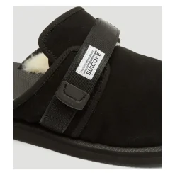 Suicoke Suède Sandalen met Shearling Voering-Heren Pantoffels